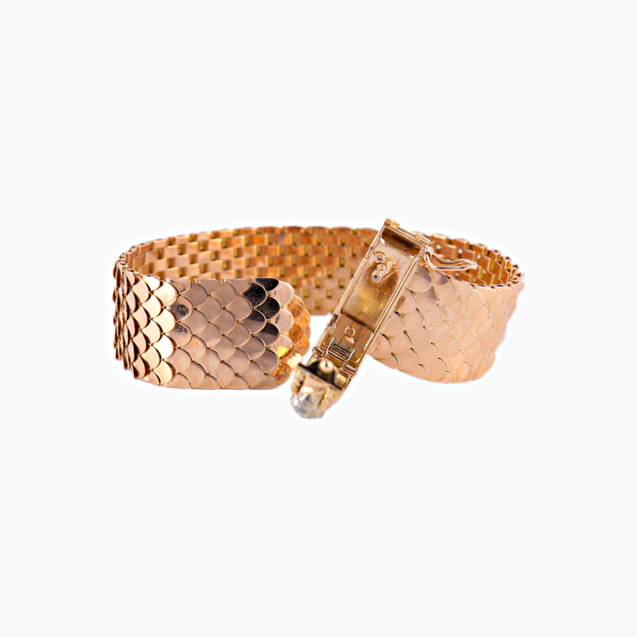 Bracelet Ceinture en or et diamants des années 50