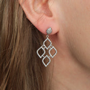 Boucles d'oreilles Dentelle or blanc et diamants