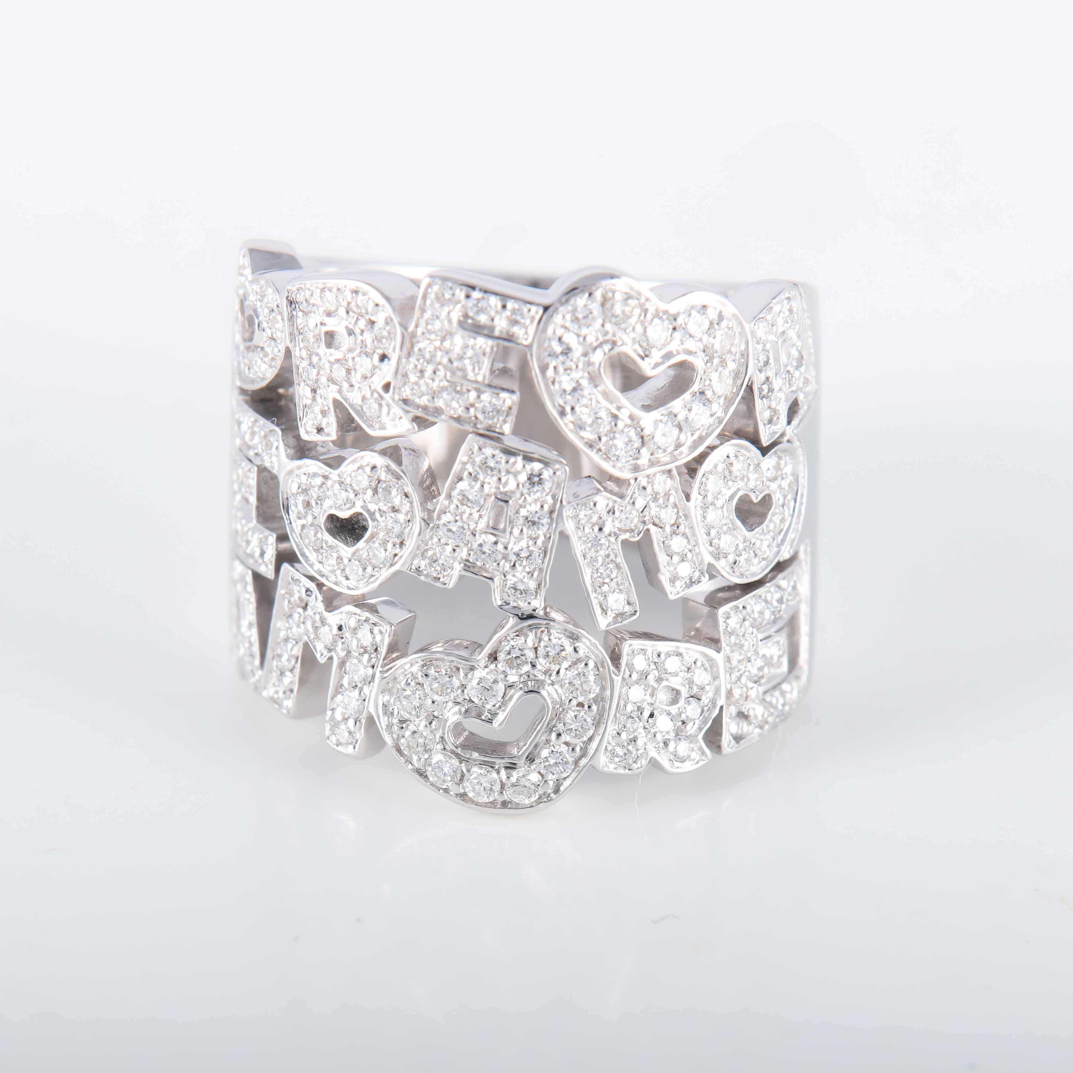Bague Pasquale Bruni "Amore" or blanc et diamants