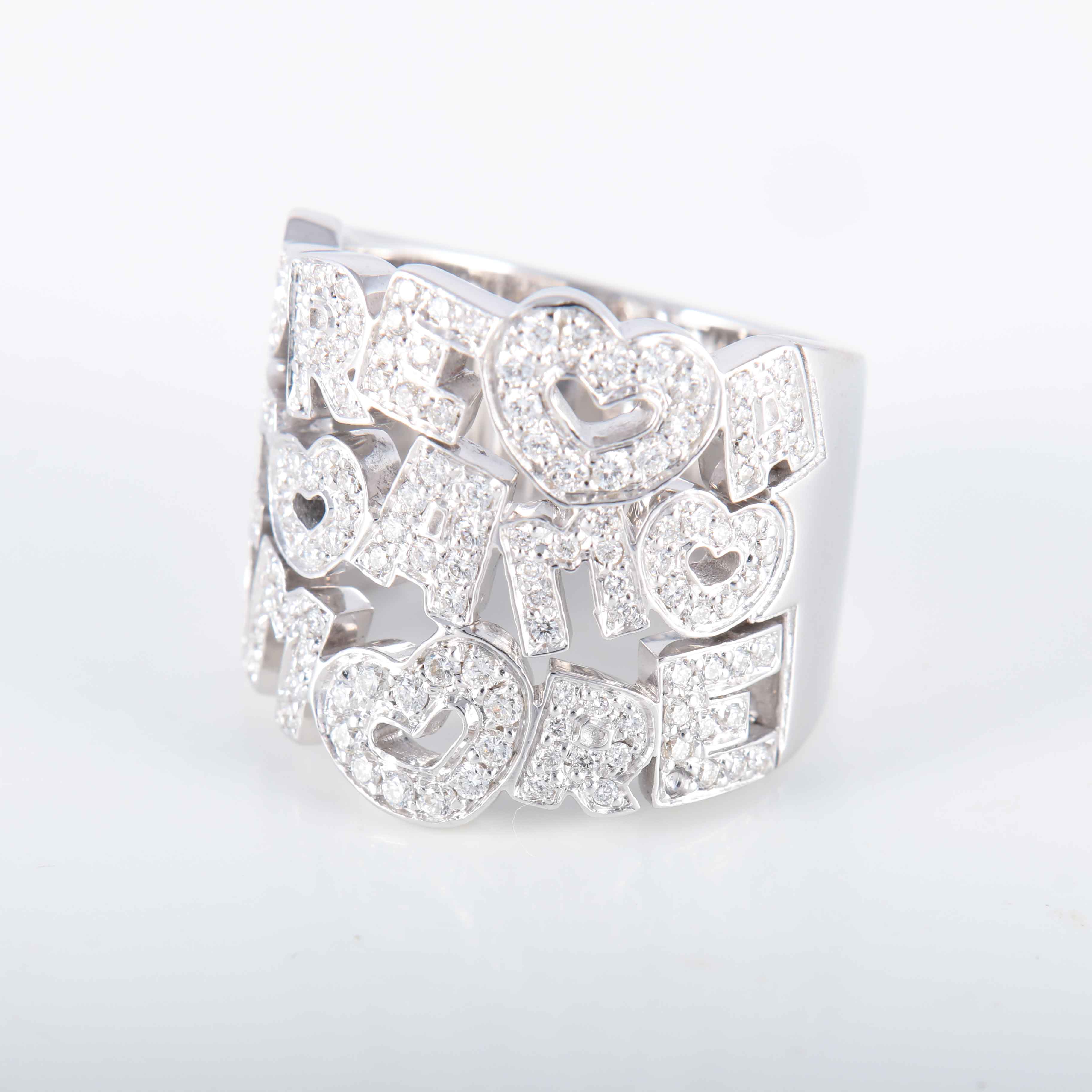 Bague Pasquale Bruni "Amore" or blanc et diamants