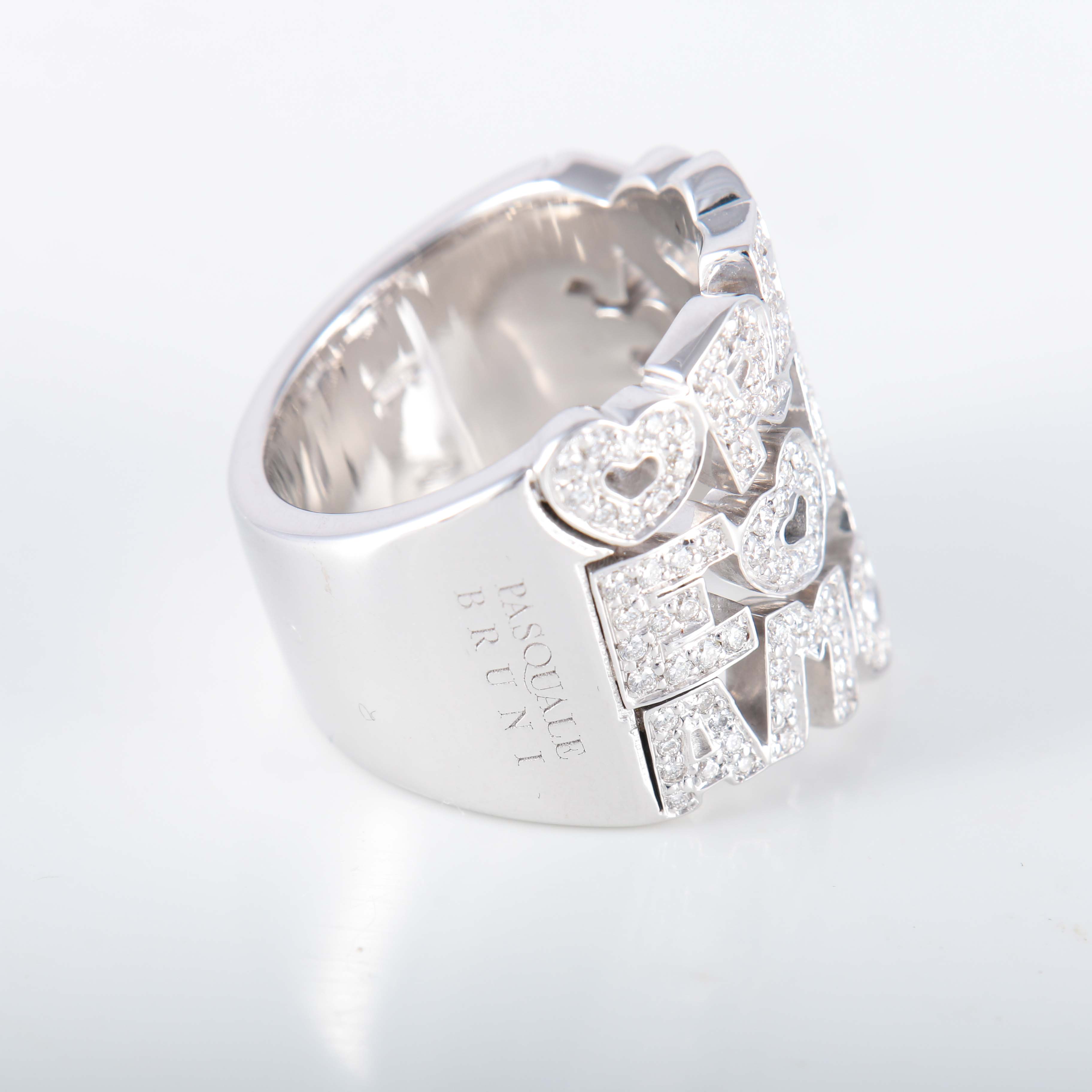Bague Pasquale Bruni "Amore" or blanc et diamants