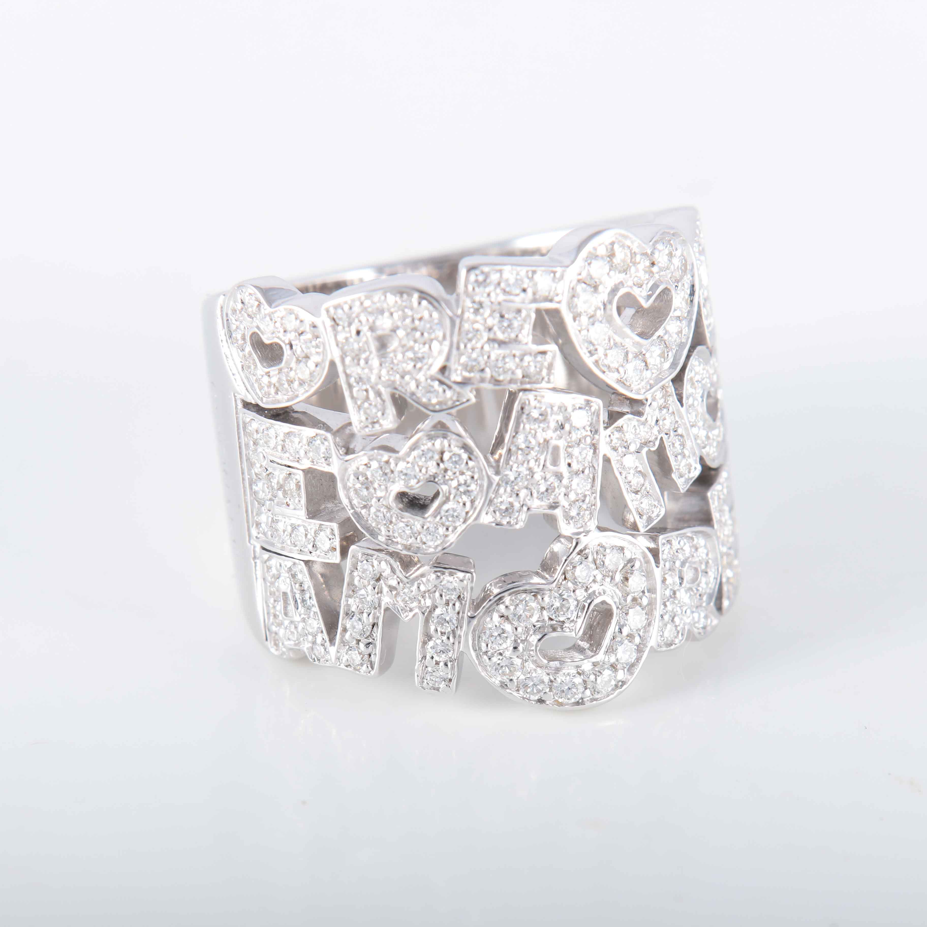 Bague Pasquale Bruni "Amore" or blanc et diamants