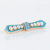 Broche Art Déco turquoise, perles et diamants