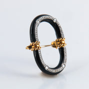 Broche Napoléon III diamants et onyx