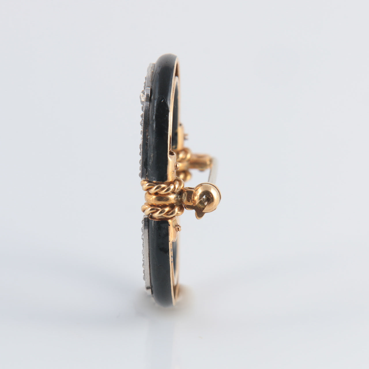 Broche Napoléon III diamants et onyx