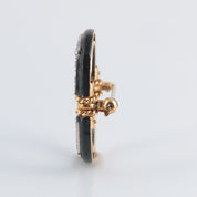 Broche Napoléon III diamants et onyx