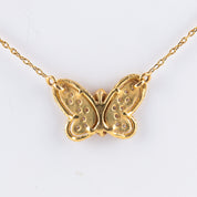 Collier Papillon or jaune et diamants