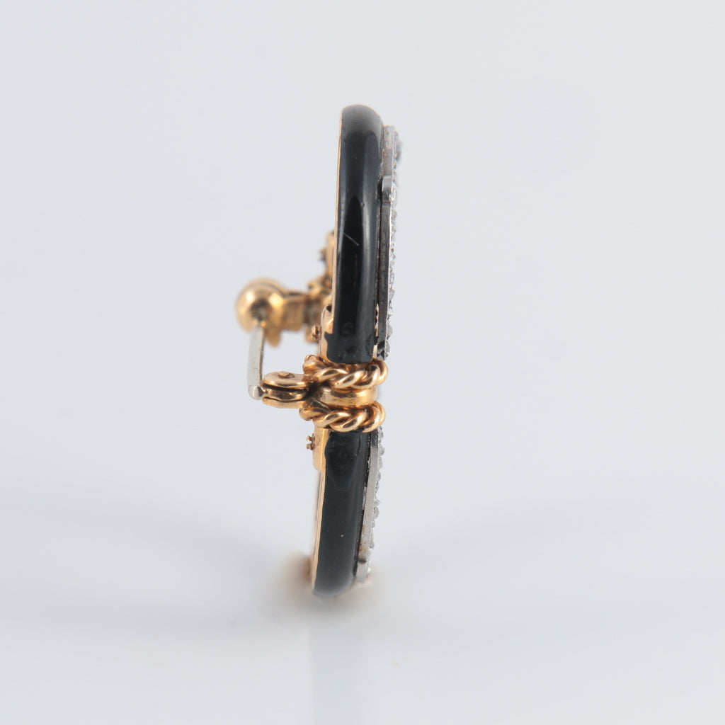 Broche Napoléon III diamants et onyx