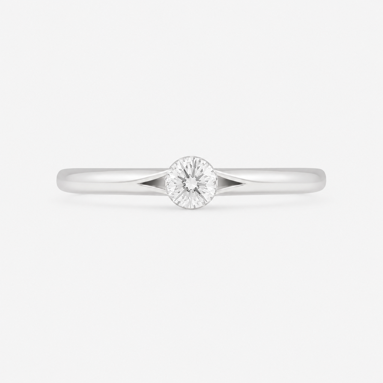 Solitaire diamant 0,20 carats en or blanc.