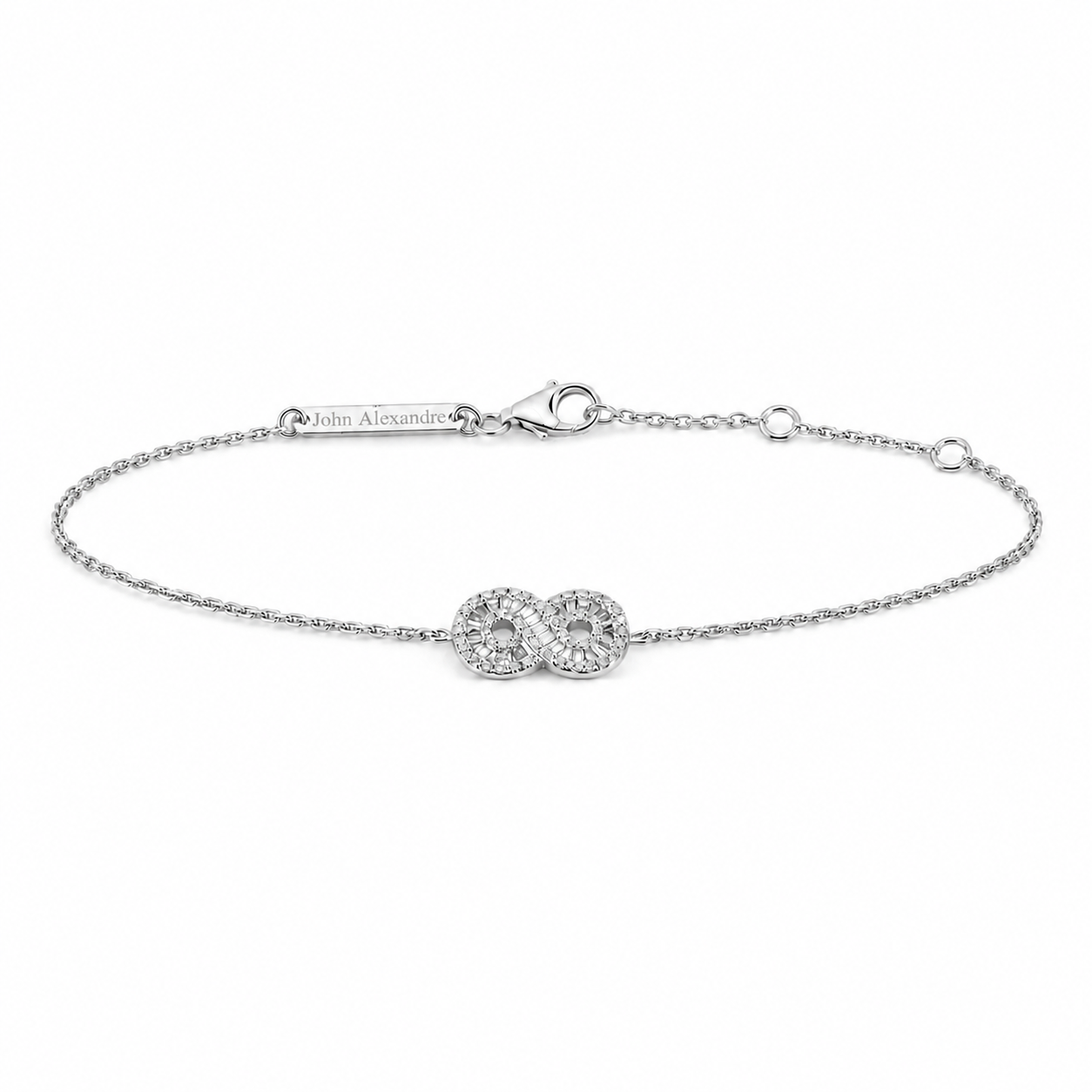 Bracelet infini en or blanc et diamants
