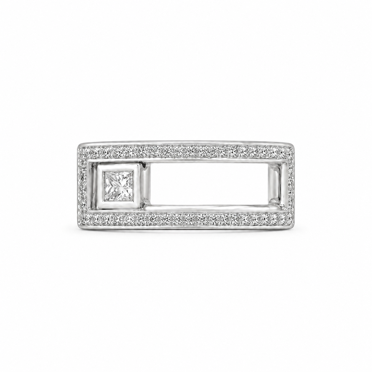 Bague diamant amovible en or blanc
