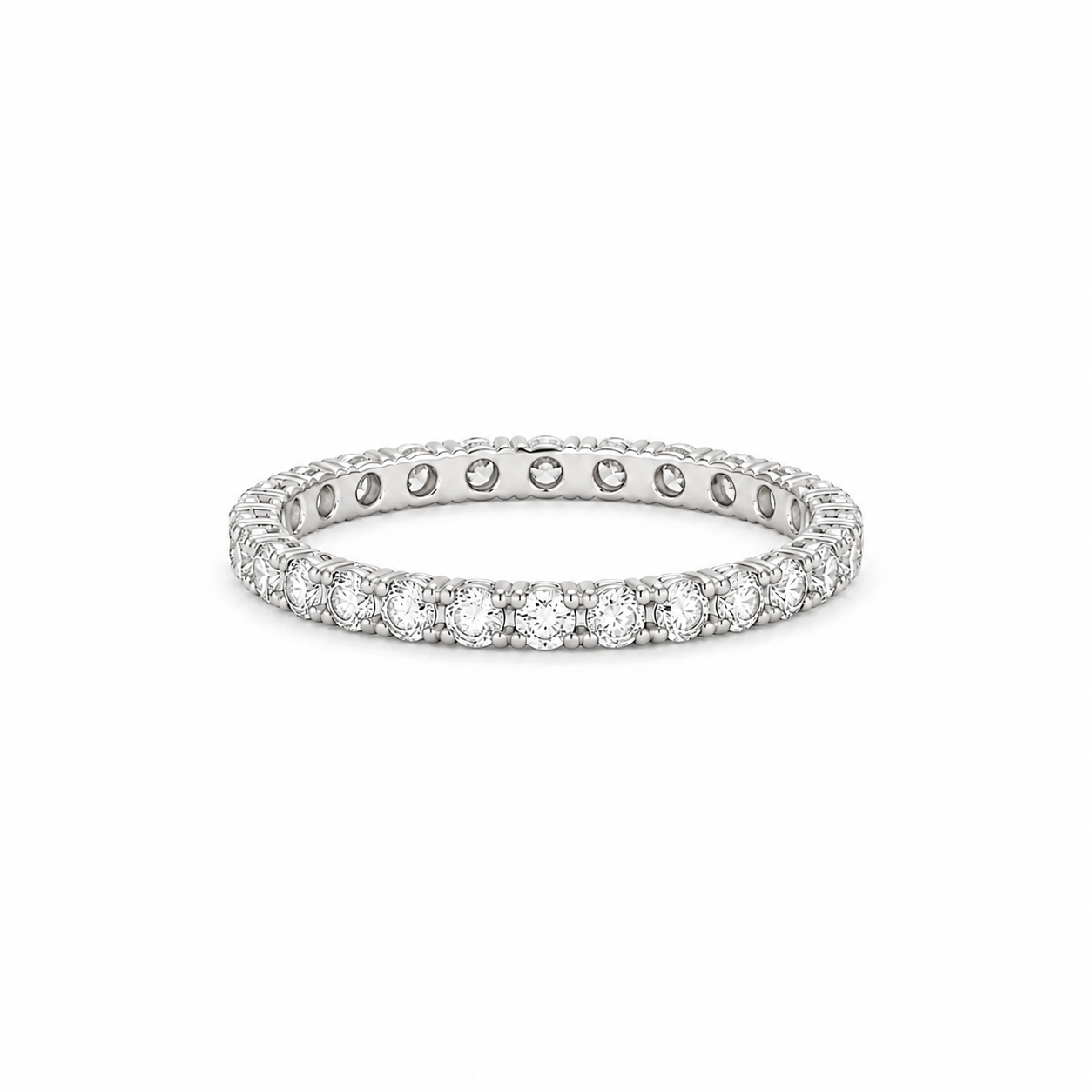 Alliance tour complet en or blanc et diamants – 1,08 carat