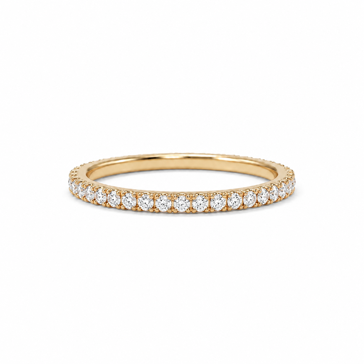 Alliance tour complet en or rose et diamants – 1,17 carat