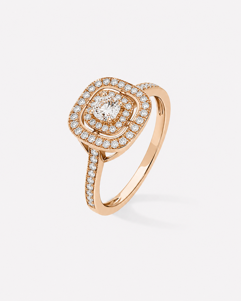 Bague en or rose et diamants – 1 carat