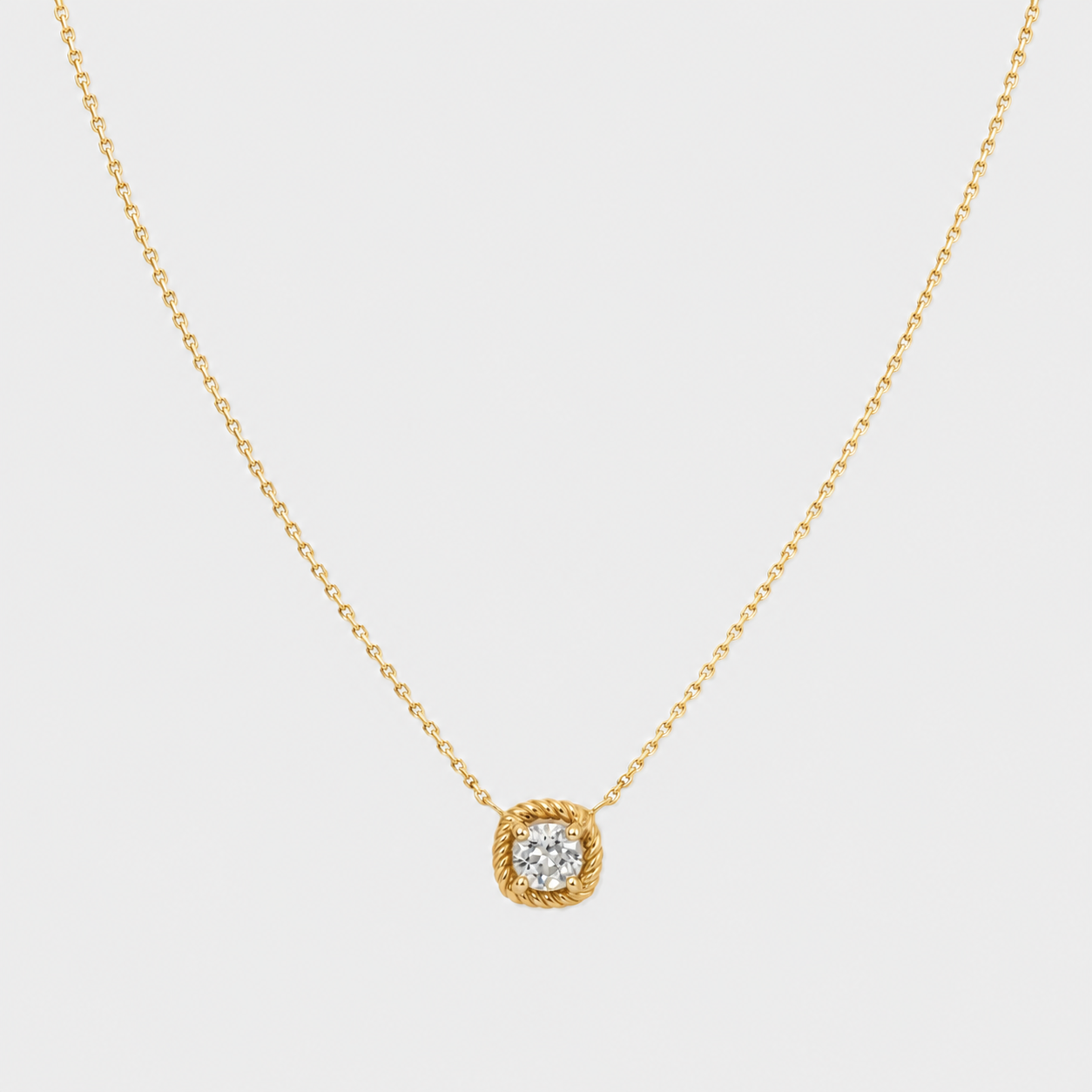 Collier goutte en or jaune et diamant – 0,42 carat
