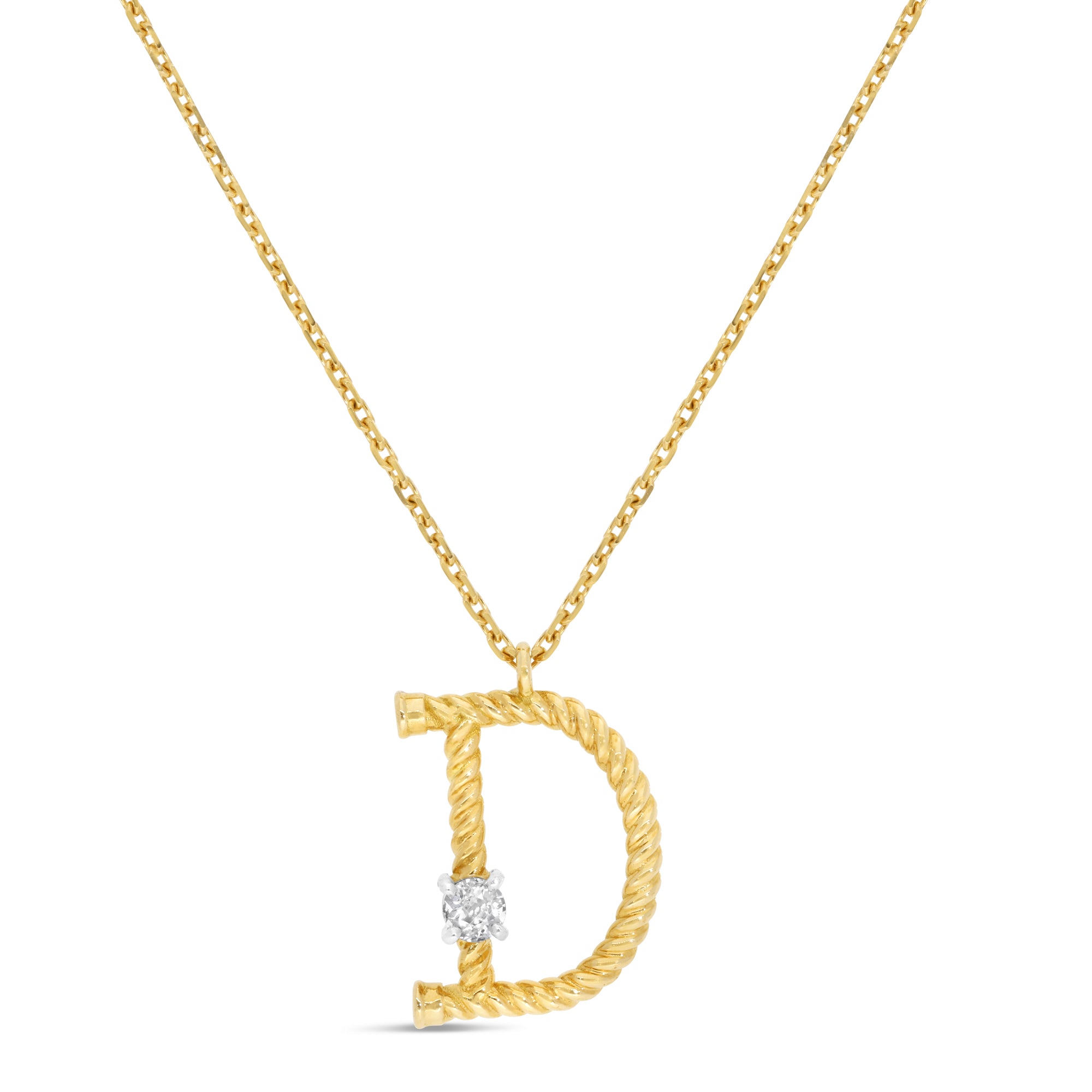 Collier Torsadé Initial diamant