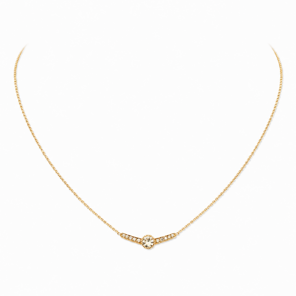Collier Ailes petit model en or rose et diamants