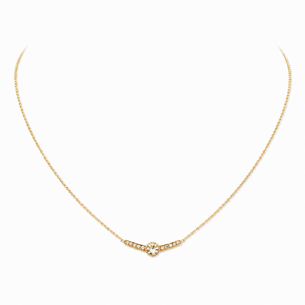 Collier Ailes petit model en or rose et diamants