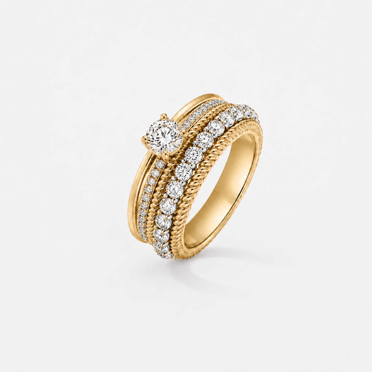 Bague en or jaune et diamants – 2,17 carats